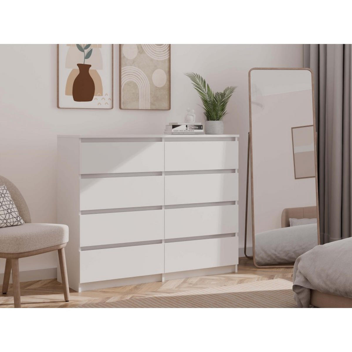 KOMMODE Weiß 120/97/40 - Weiß, Holzwerkstoff (120/97/40cm) - RAUMHIRSCH FURNITURE