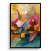 GERAHMTES BILD Kunst - Abstrakt - Modern 80x120 cm - Gelb, Papier (80/120cm) - MuchoWow