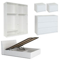 SCHLAFZIMMER-SET Italia Weiß matt / weiß hochglanz 6-teilig - Weiß Hochglanz/Weiß, Holz/Holzwerkstoff (160/200cm) - Feldmann-Wohnen