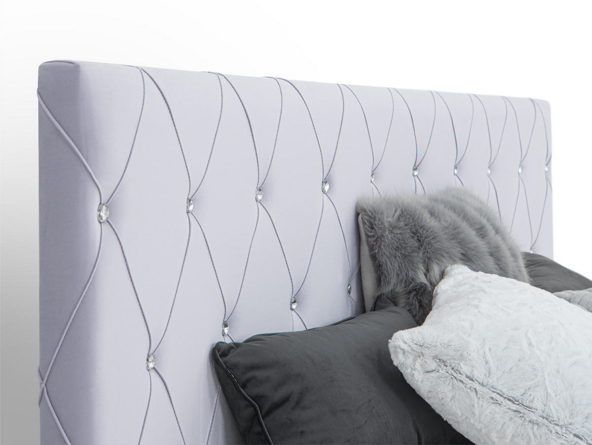BOXSPRINGBETT Dubai Lila 160 /200 cm H2/H3 Samt - Lila, Textil (160/200cm) - wonello