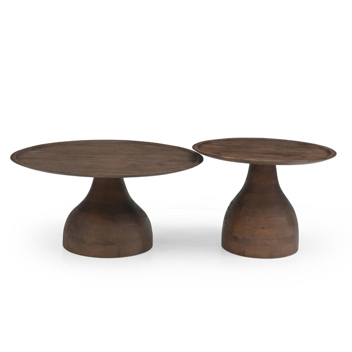 COUCHTISCH rund aus Mangoholz Ø60cm, dunkelbraun - Dunkelbraun, Holz (60/60/42cm) - Giga Meubel