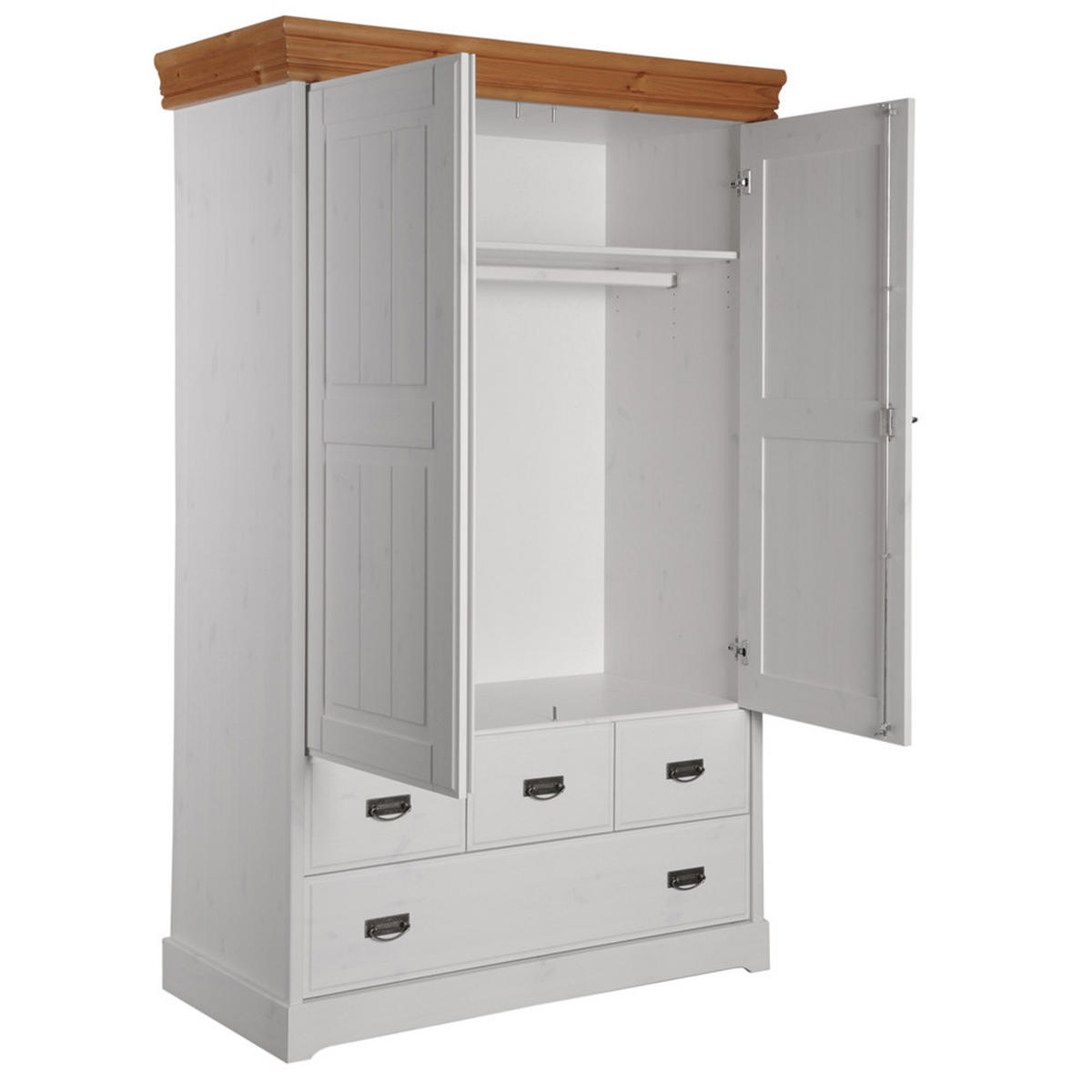 KLEIDERSCHRANK Savona-69 - Weiß, Holz (120/190/55cm) - Lomado