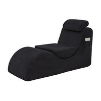 KŘESLO 160/66/90 cm černé z manšestru s boční kapsou a odnímatelným sedákem - černá, textil (66/90/160cm) - OKWISH