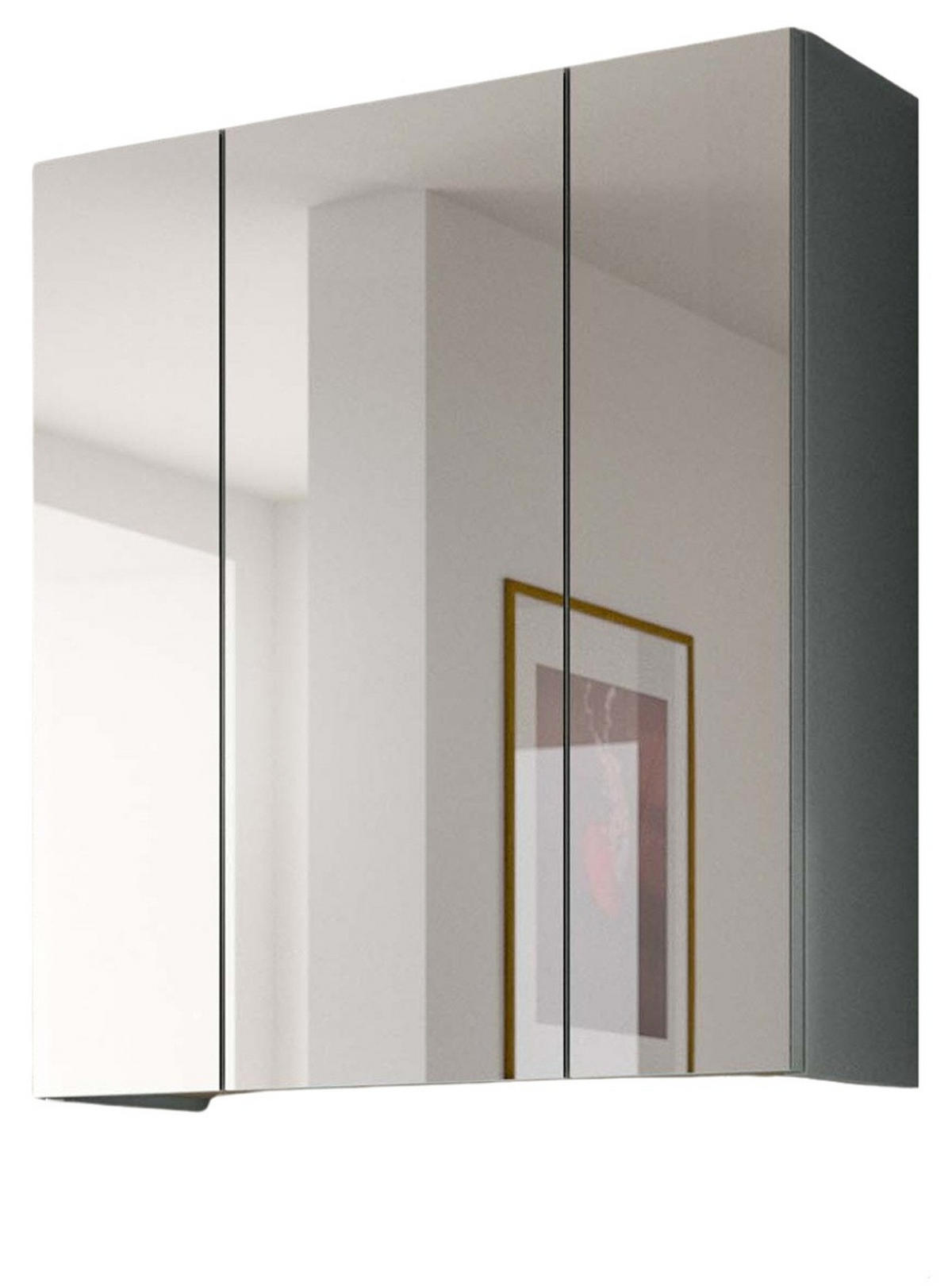 SPIEGELSCHRANK grün, Badschrank skandinavisch 3-türig 60 x 68 cm - Eichefarben/Grün, Glas/Holzwerkstoff (60/68/19cm) - Inn.Furn