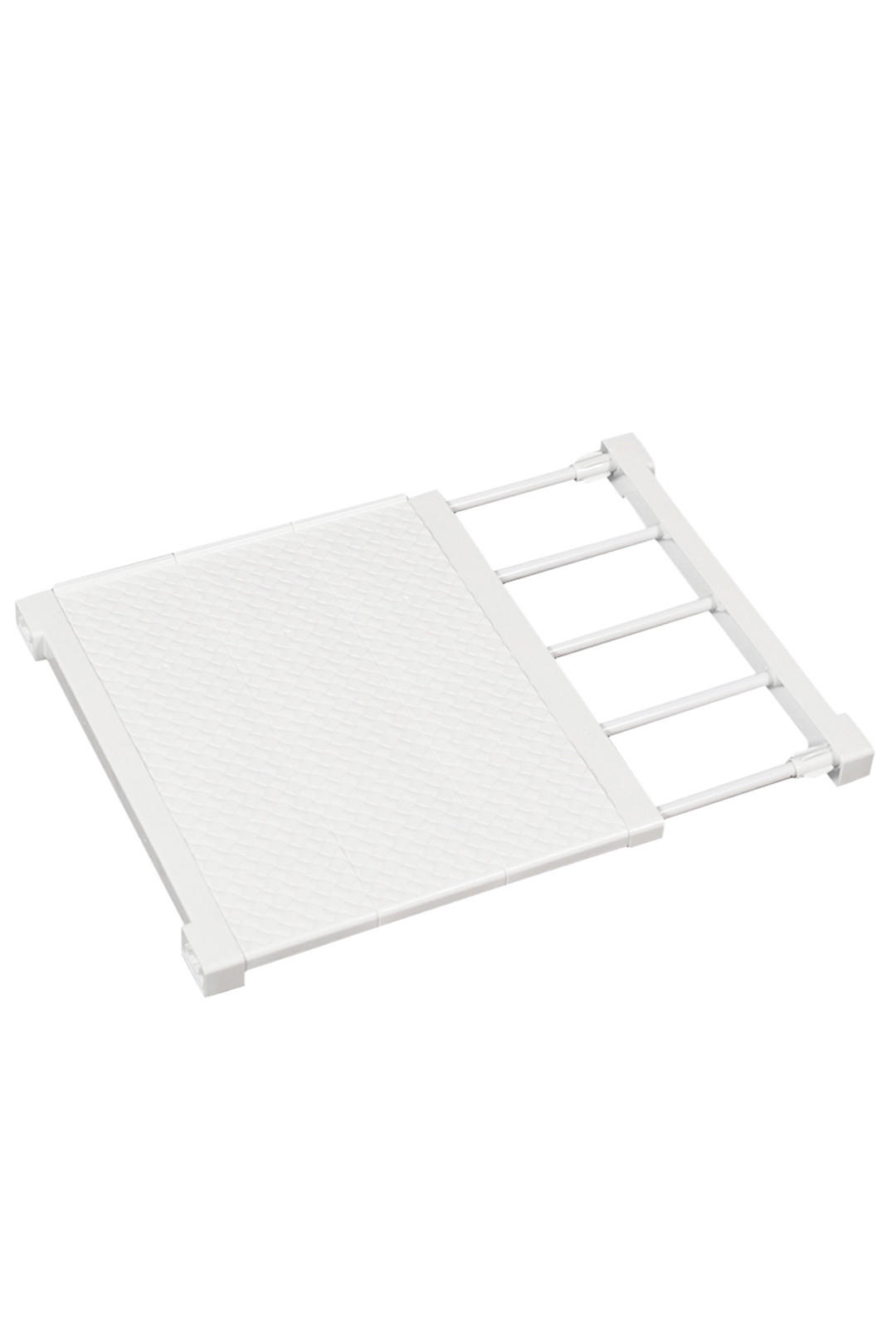 SCHRANK-SPANNREGAL aus ABS-Kunststoff, Kohlenstoffstahl in Weiß Verstellbares 38-55cm - Weiß, Kunststoff (24/38/1.5cm) - Livingandhome