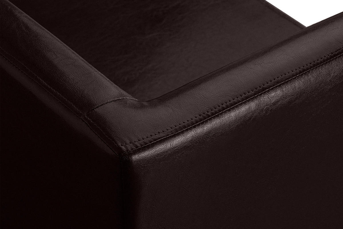 3-SITZER-SOFA ESPECTO Lederoptik, dunkelbraun - Dunkelbraun/Schwarz, Textil (67/71/171cm) - KONSIMO®