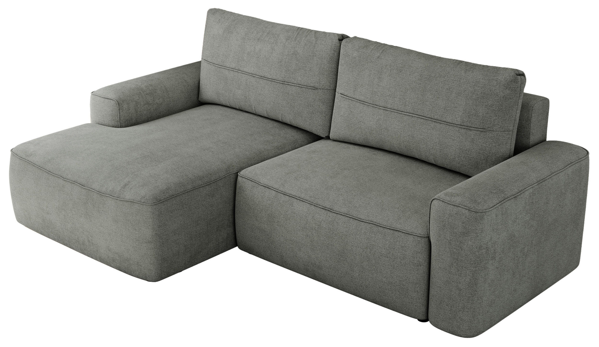 ECKSOFA BELLUNO L Grau Strukture - Links - Schwarz/Grau, Textil (144/233cm) - MKS