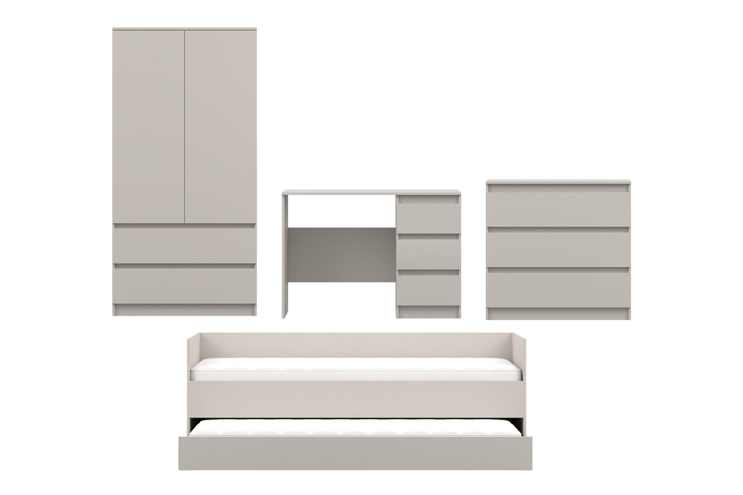 JUGENDZIMMER-SET SIMO D 4-teilig in Kaschmir - Kaschmir, Holzwerkstoff (390/180/96cm) - Deine Möbel 24