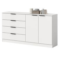 SIDEBOARD weiß 148 x 80 cm, Kommode mit viel Stauraum - Schwarz/Weiß, Holzwerkstoff/Kunststoff (148/80/35cm) - Inn.Furn