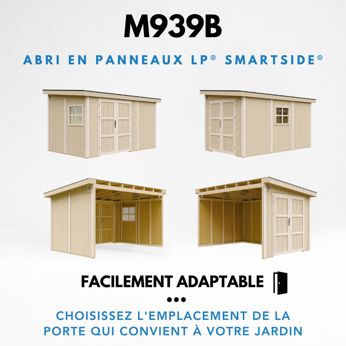 GARTENHAUS 14,3 m² - H231x248x648 cm - Ohne Boden und Seitenwand – M941B - Beige, Holz (236/231/604cm) - Timbela