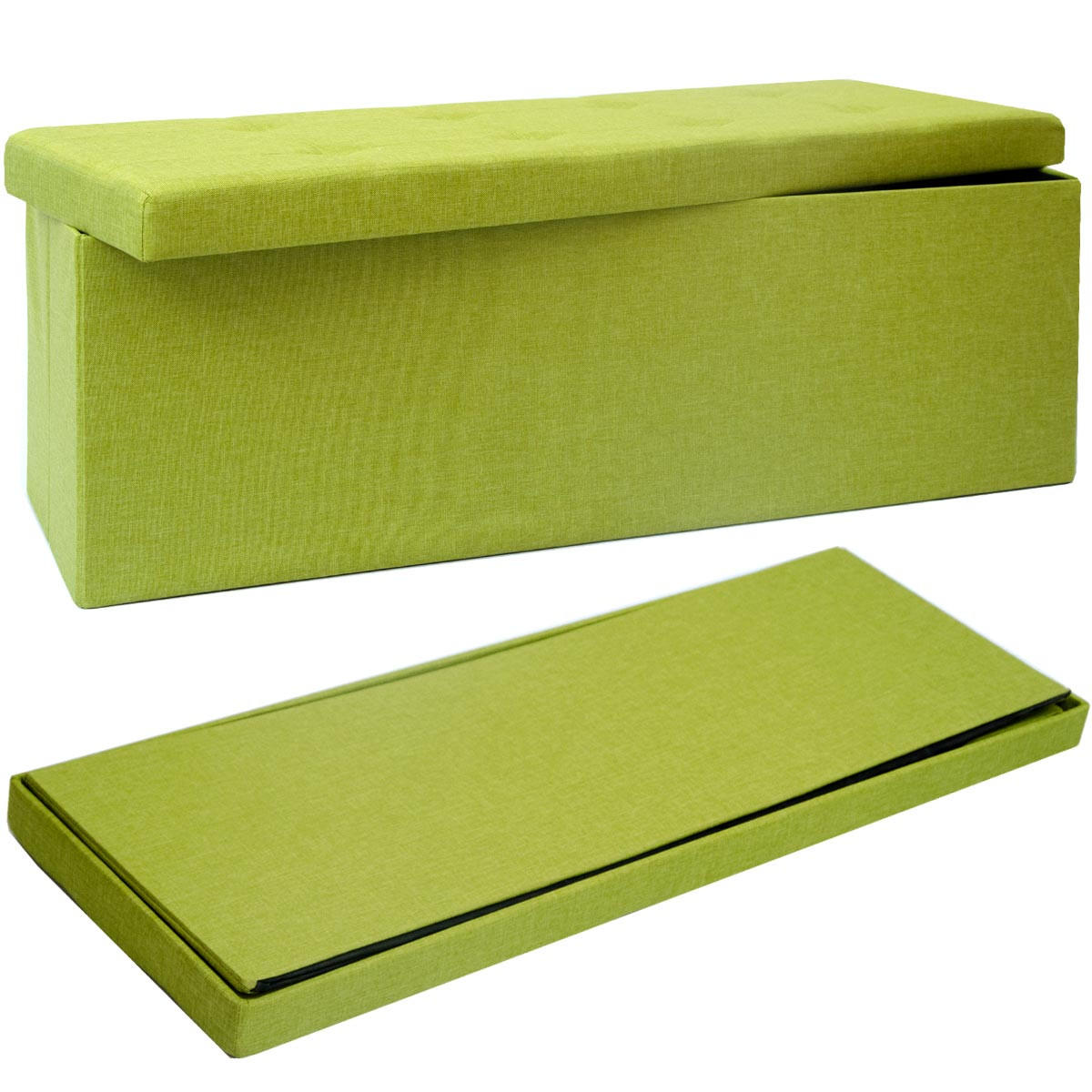SITZBANK Faltbar, 110/38/38 cm, mit 2 Trennwänden, 120 Liter, Grün - Grün, Kunststoff (38/38/110cm) - Dunedesign