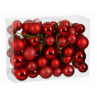 WEIHNACHTSBAUMSCHMUCK-SET KÖNIGSROT 240-teilig, für Weihnachtsbäume 120–210 cm - Rot, Kunststoff/Textil (55/50/75cm) - LAALU