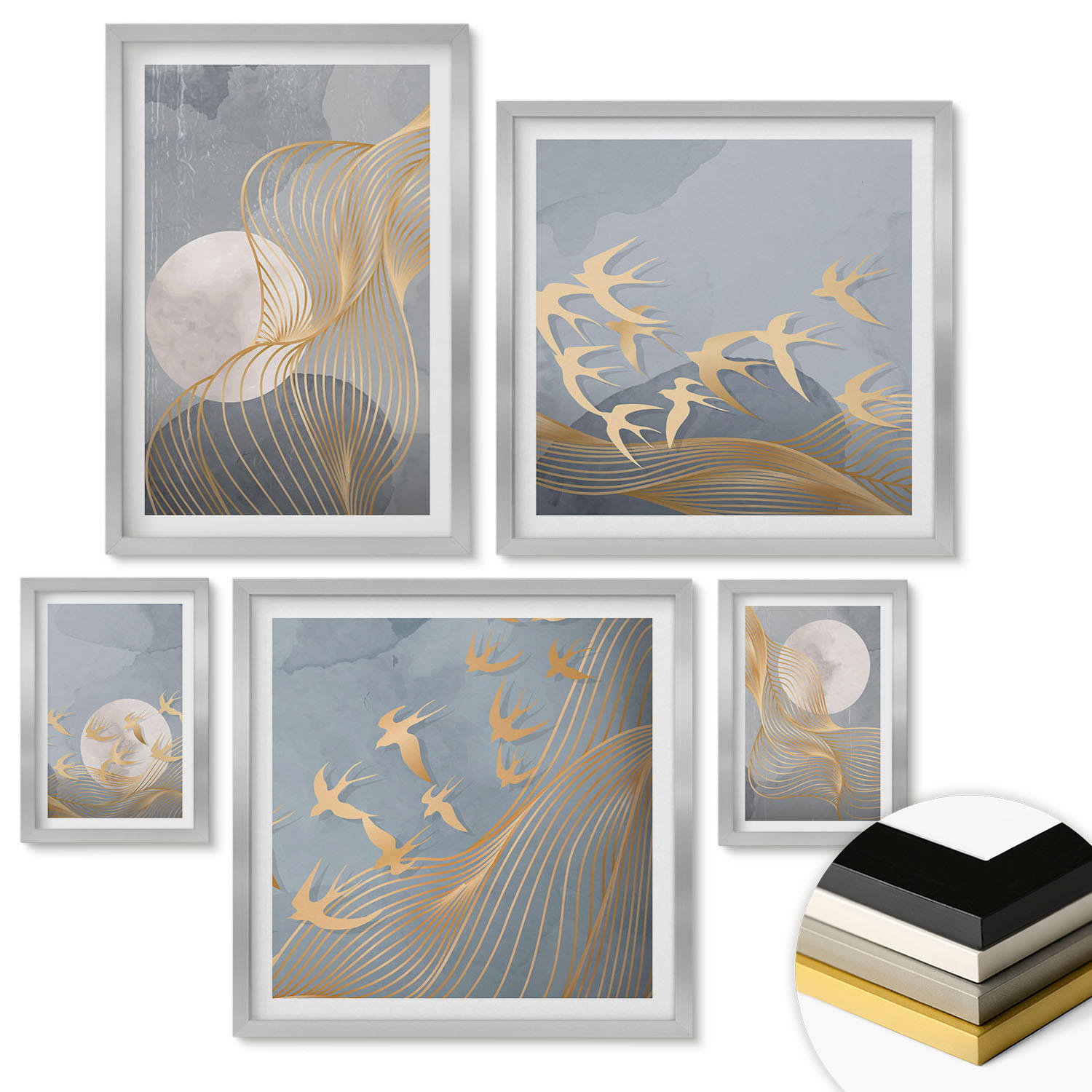 ArtPrintCave Wandbilder Silber 40x60 cm