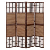 PARAVENT 4-tlg. 176/175 cm Braun Bambuslamellen - Braun, Holz (176/175/2cm) - Homestyle4u