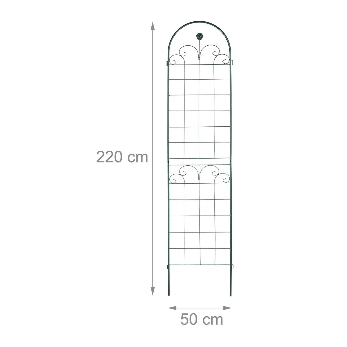 2XRANKGITTER - Dunkelgrün, Metall (50/220/1.5cm) - Relaxdays