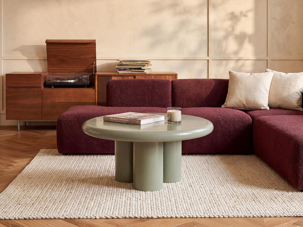 COUCHTISCH - 81 cm x 81 cm - metall - mandelgrün Jorina - Grün, Metall (81/81/38cm) - Vente-Unique