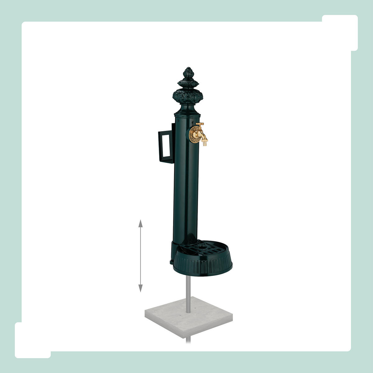 VRTNA SLAVINA S POSTOLJEM - tamno zelena, metal (43/26/87cm) - Relaxdays