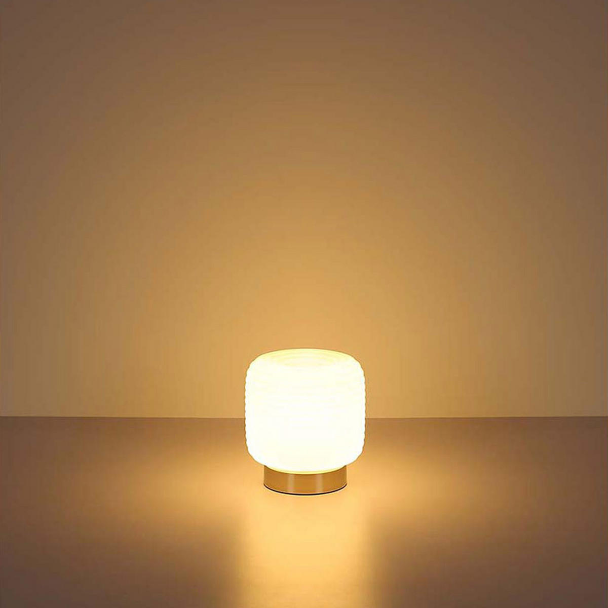 LED TISCHLEUCHTE KLADORA Weiß Metall Glas - Goldfarben, Glas (20/20/21.5cm) - Globo Lighting