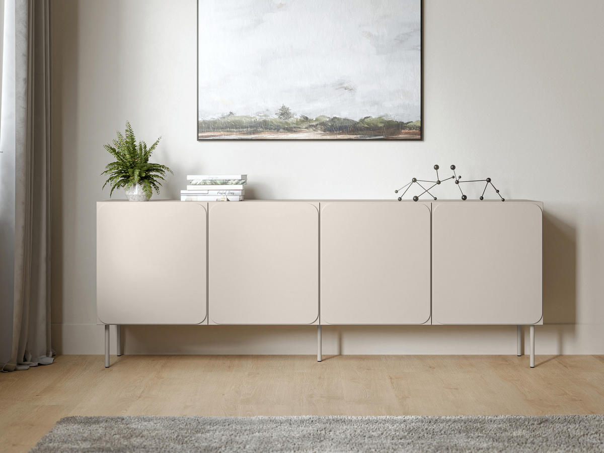 SIDEBOARD Rafael 200 4D - Kaschmir, Holzwerkstoff/Metall (200/76/40cm) - MIRJAN24