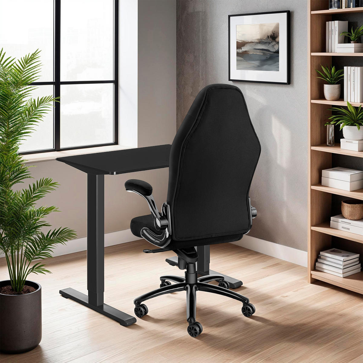 TISCHGESTELL Idun,84 - 129 x 60 x 71 - 121 cm,schwarz - Schwarz, Textil (60/129/121cm) - tectake