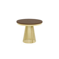 ESSTISCH Cone Bis - Goldfarben/Haselnussfarben, Holzwerkstoff/Metall (100/100/76cm) - Meblini