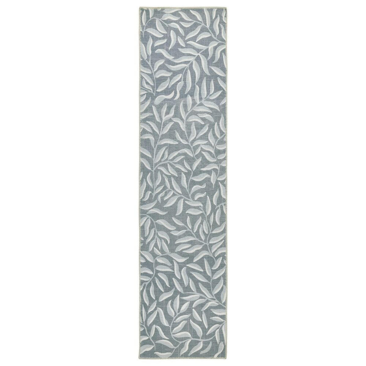 TEPPICH maschinenwaschbar Floral-Design, recycelt CLYDE, Grau-Grün 60x230 cm - Grau, Textil (60/230cm) - KADIMA DESIGN