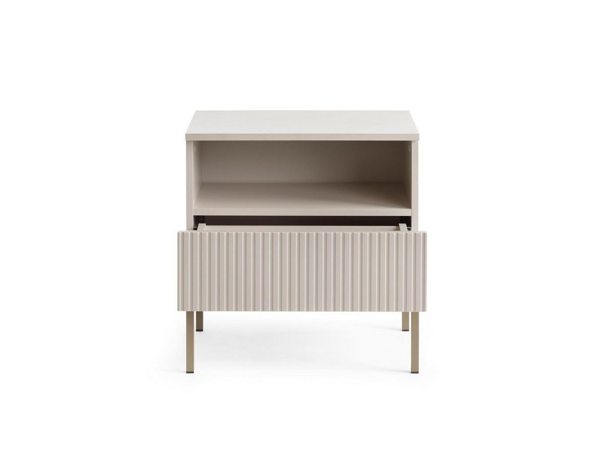 NACHTTISCH Sentino Kaschmir, mit Schublade und LED - Kaschmir, Holzwerkstoff/Metall (54/56/39cm) - Bettso