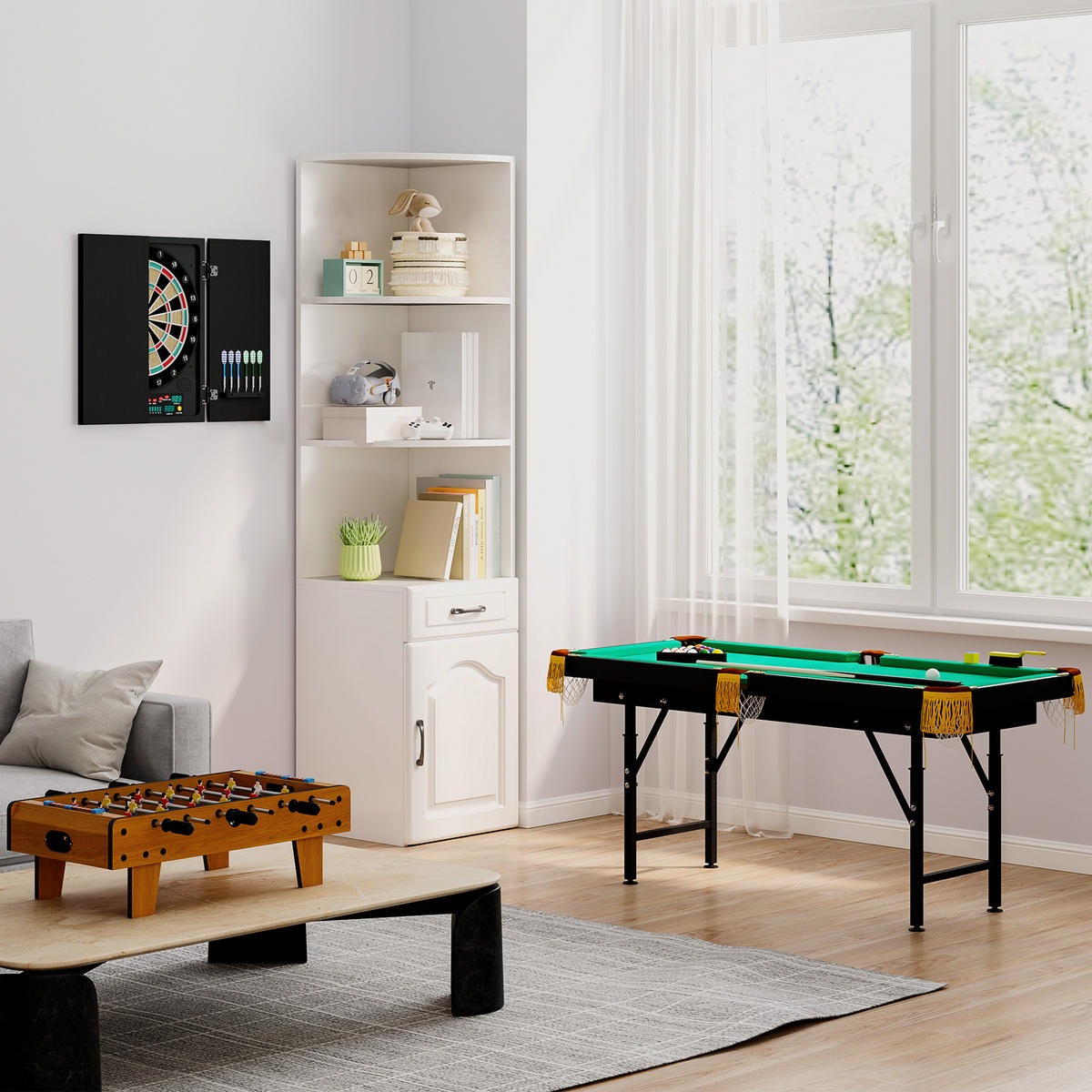 DARTSCHEIBE DE-18827 27 Spiele, 202 Variationen Schwarz - Schwarz, Kunststoff (6/57/51cm) - ComfortXL