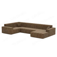 WOHNLANDSCHAFT Astra Braun Strukturstoff - Braun, Kunststoff (326/73/186cm)