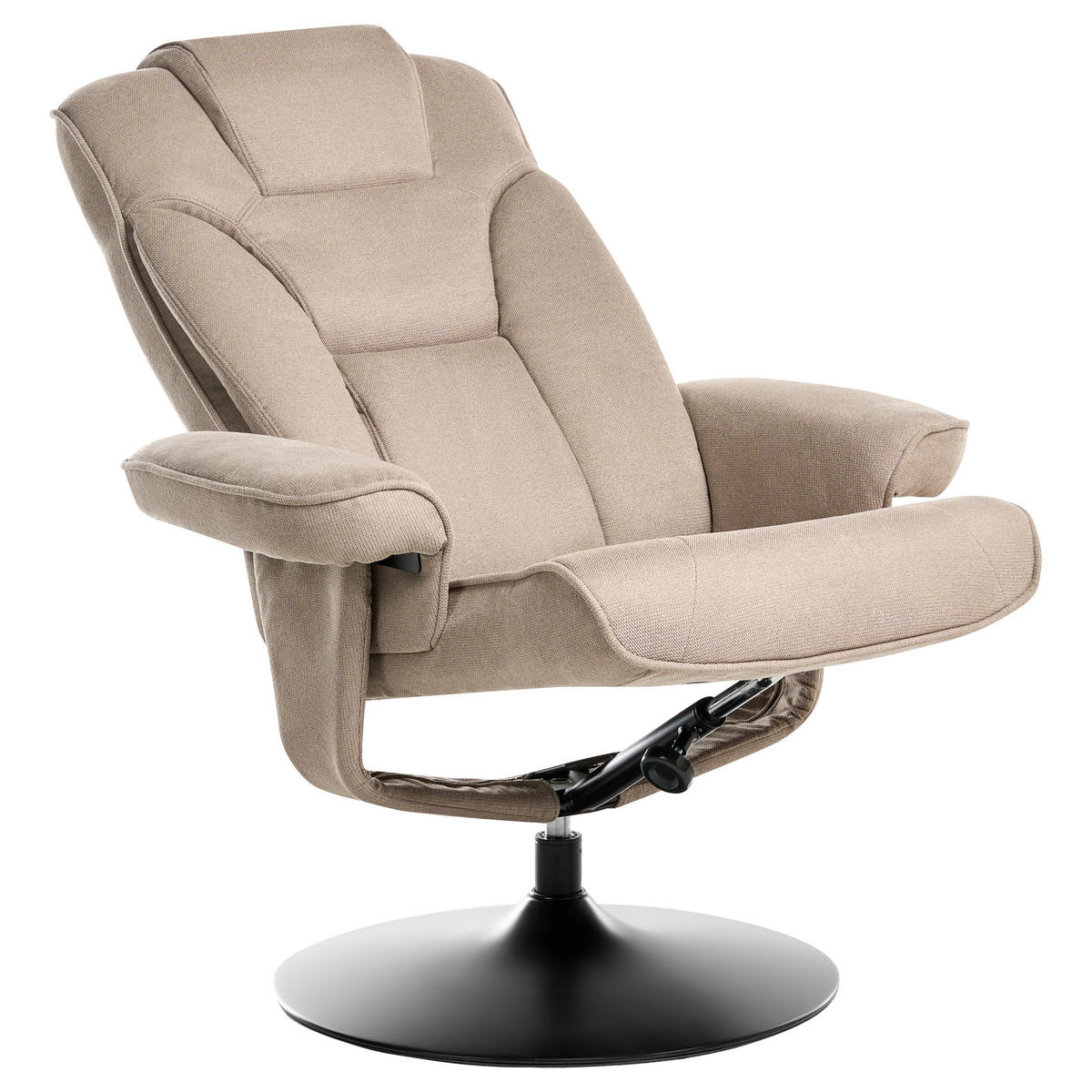 FERNSEHSESSEL Taupe Nyks - Taupe/Schwarz, Textil (87/98/81cm) - Beliani