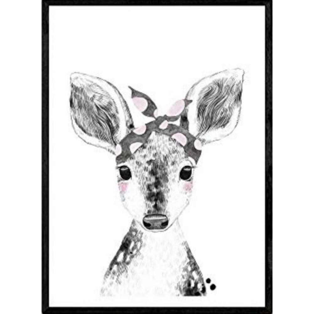 POSTER Baby Hirsch – Kinder A3 Rahmenlos - Klar, Papier (29.7/5/42cm) - Nacnic