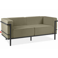 GARTENSOFA TRIGLO 2-Personen, Stahlrahmen, Modern, Dunkelgrau/Beige - Dunkelgrau/Beige, Textil/Metall (164/70/69cm) - KONSIMO®