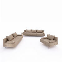GARTENMÖBEL Set BAHAMA - 6 Personen - Wetterfeste Balkonmöbel & Terrassenmöbel Außen - Moderne Lounge Möbel für Garten - Terrasse - Beige - Beige, Kunststoff - Trada