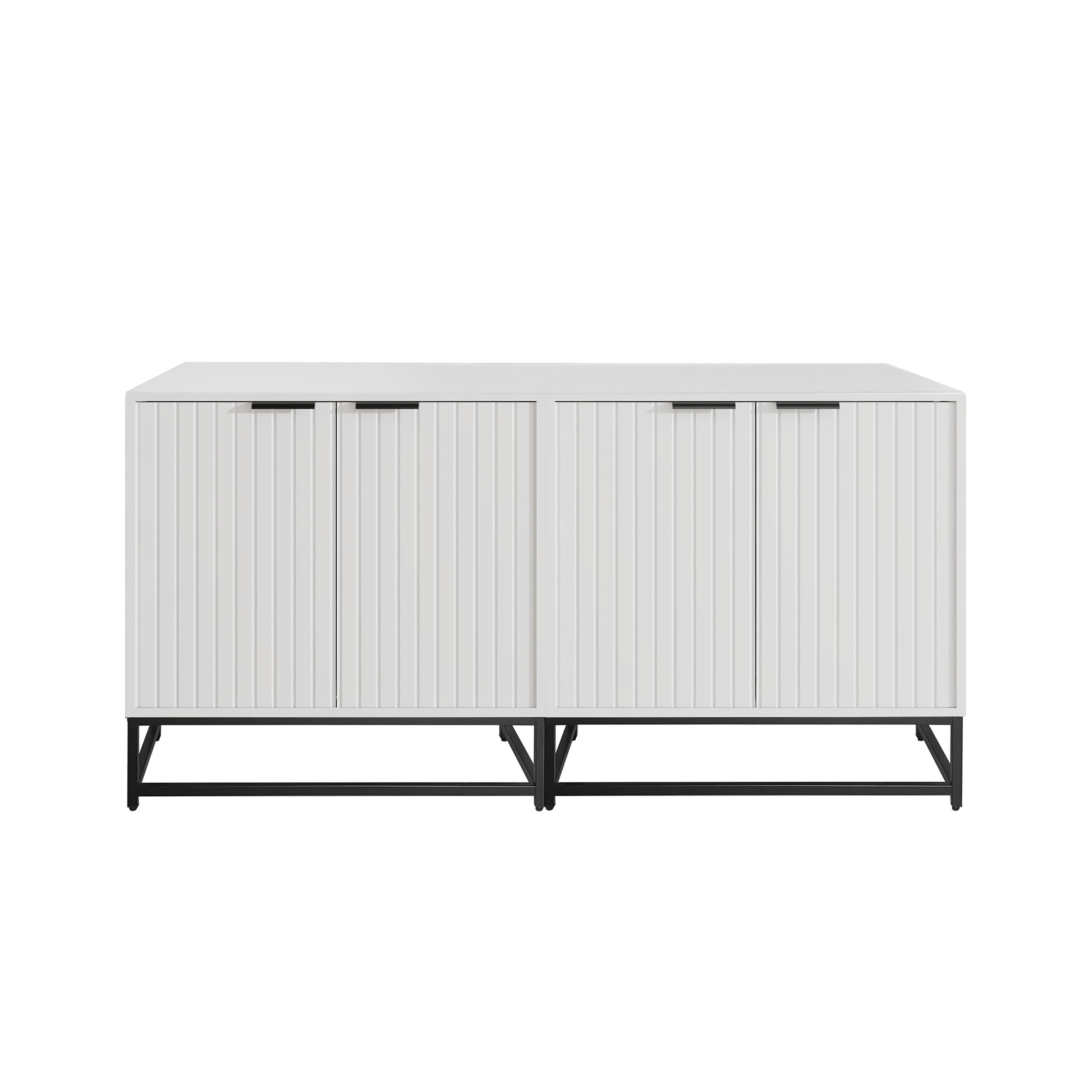 KOMMODE mit 2 Türen, 160 x 40 x 80 cm, Weiß, Spanplatte - Weiß, Holzwerkstoff (160/80/40cm) - SONNENH