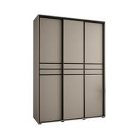 SCHWEBETÜRENSCHRANK 235,2/180/45 3-türig - Kaschmir/Schwarz, Holz/Metall (180/235.2/45cm) - MÖBEL KRYSPOL