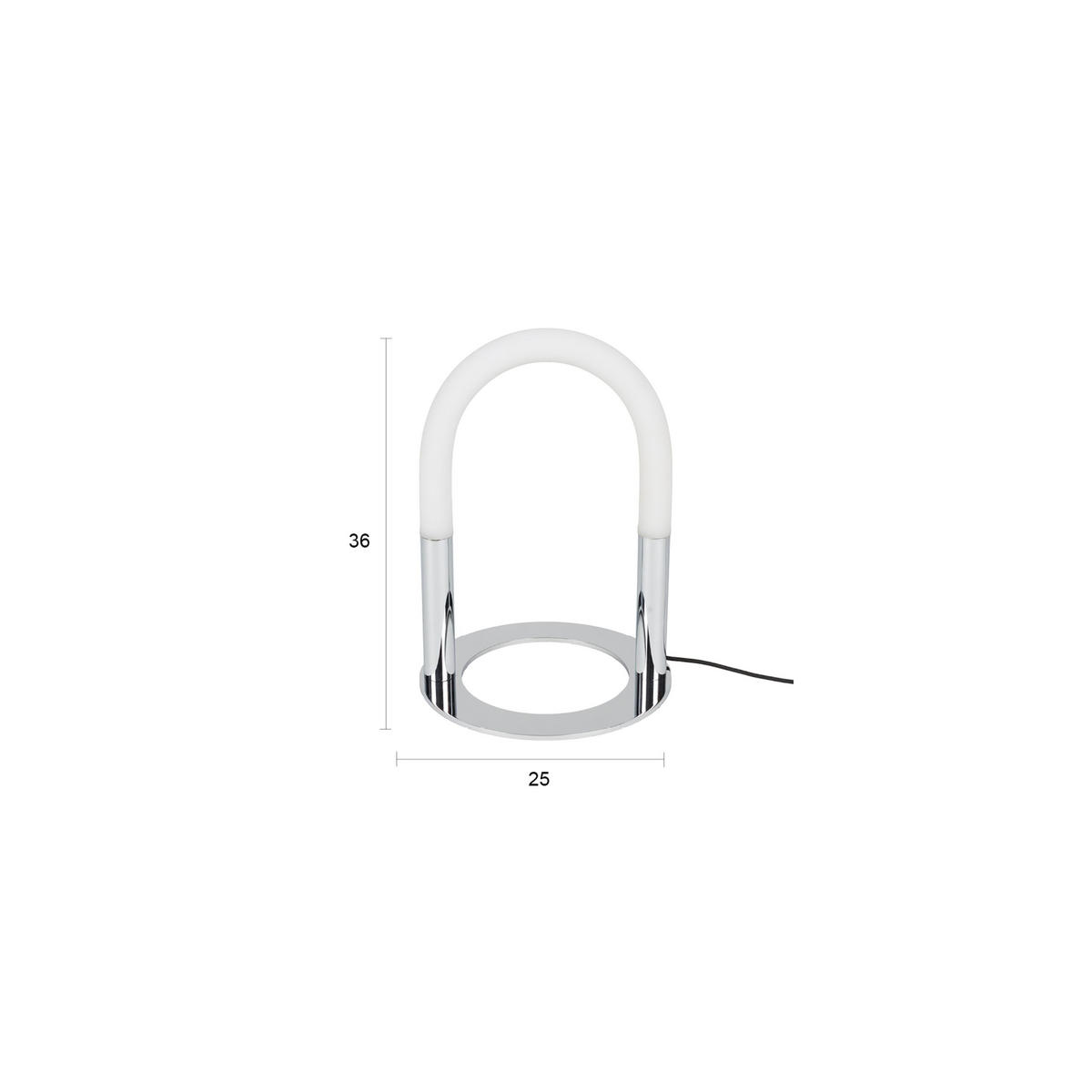 TISCHLAMPE Arch Chrom - Silberfarben, Metall (25/25/36.4cm) - Zuiver