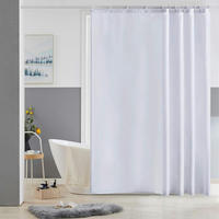 DUSCHVORHANG Weiß 180 x 180 cm Wasserdicht Anti-Schimmel - Weiß, Textil (180/180cm)