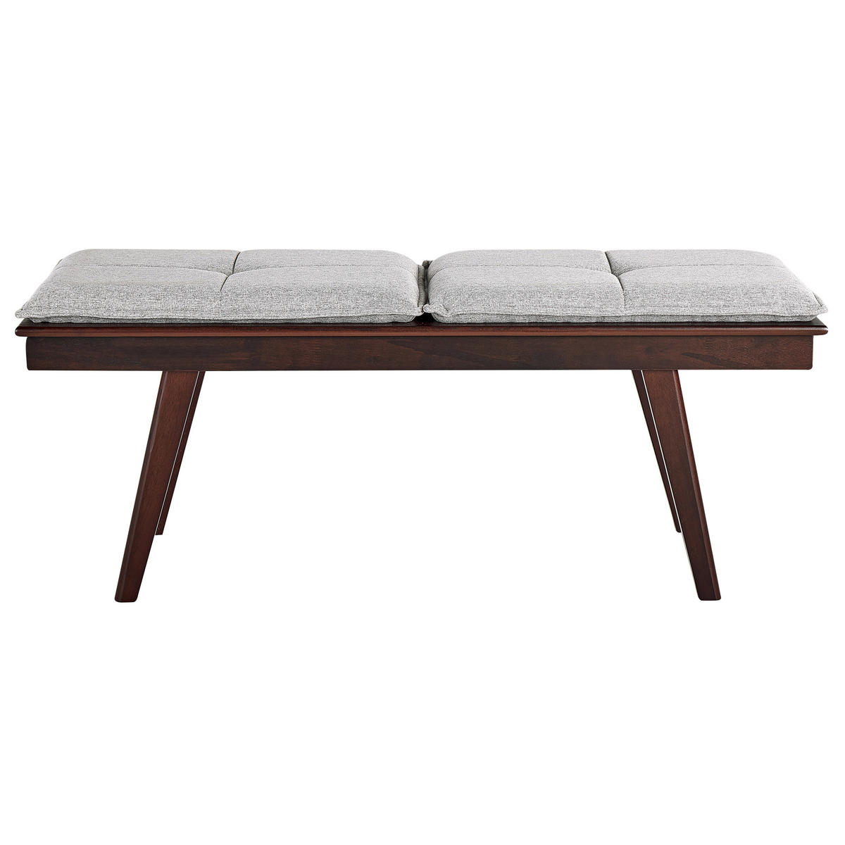 BANK Hellgrau Exton - Hellgrau/Braun, Holzwerkstoff (116/44/37cm) - Beliani