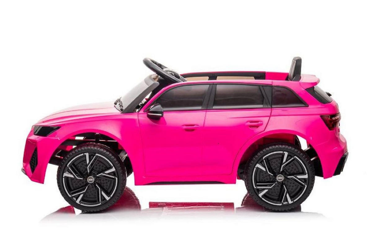 KINDER ELEKTROAUTO Audi RS6 pink EVA-Reifen, Kunstledersitz, MP3-Anschluss, Musikfunktion, lizenziert - Pink, Kunststoff (102/60/43cm) - Es-Toys