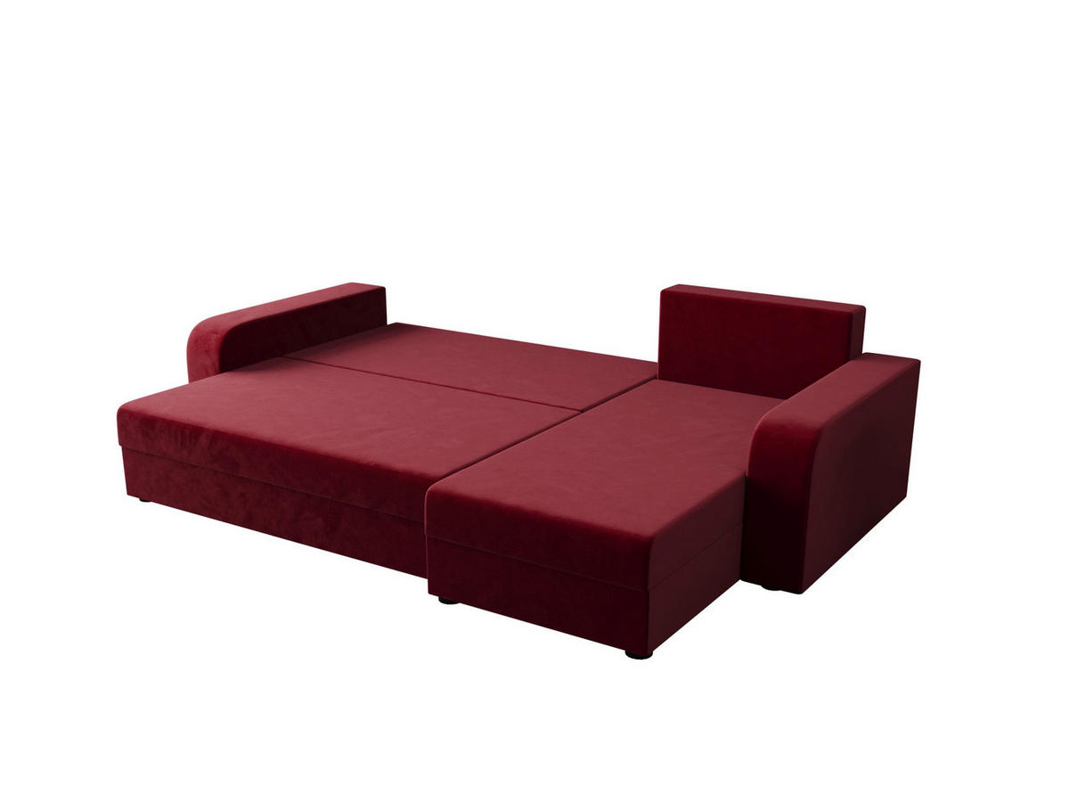 ECKSOFA HEWLET L BIS Itaka 34 Rechts mit Schlaffunktion - Bordeaux, Textil (240/140cm) - Bedante
