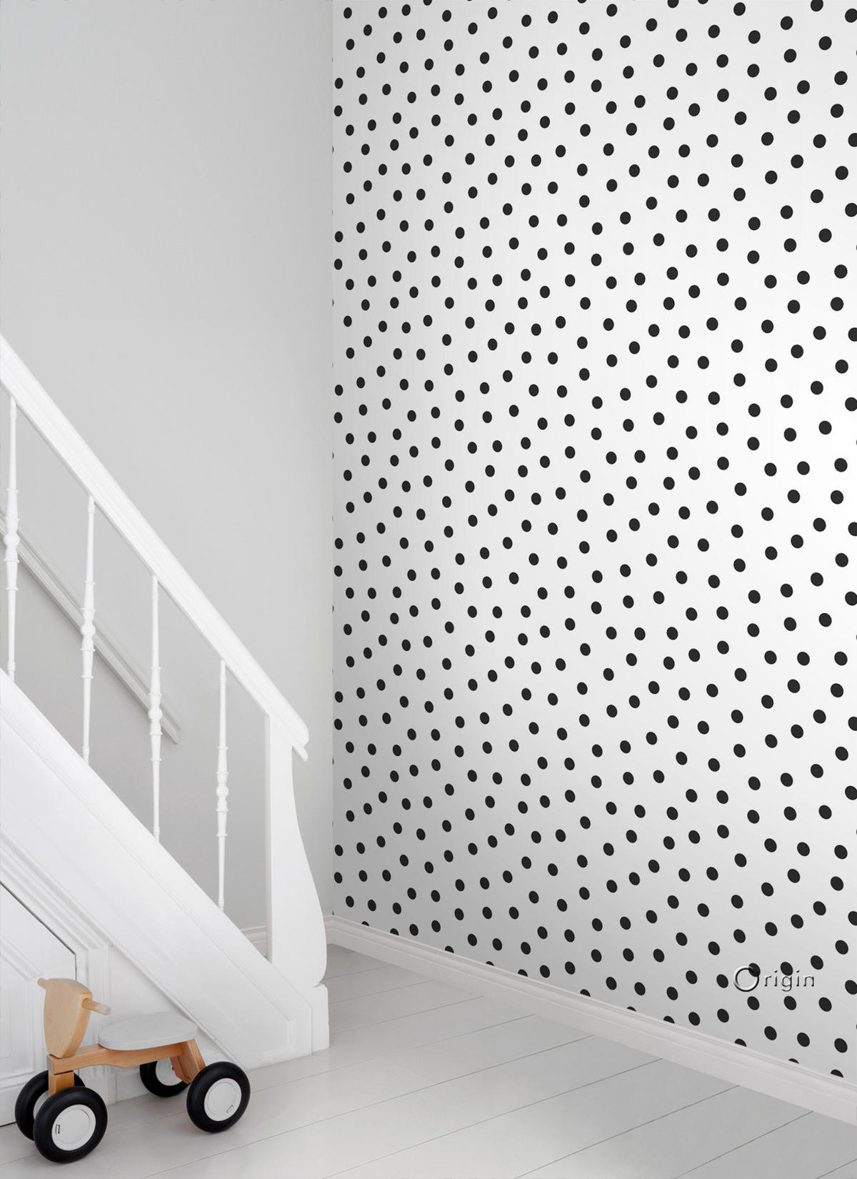 TAPETE Punkte 53 cm x 10.05 m - Weiß, Papier (53/0.1cm) - Origin Wallcoverings