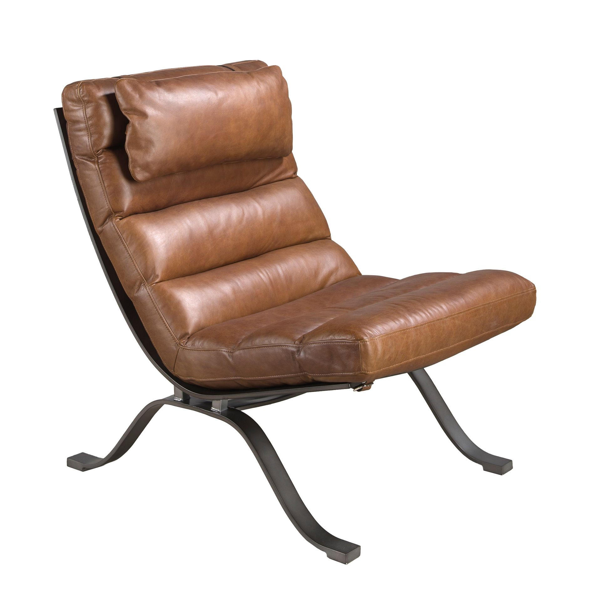 SESSEL Dunkelbraun Stahl 66/96/90 cm - Braun, Leder/Metall (66/90/96cm) - ANGEL CERDA