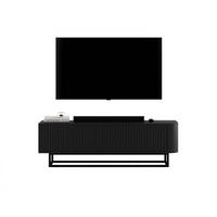 TV STOLÍK Aurora čierny matný 140 cm s kovovým rámom - čierna/zlatá, kov/kompozitné drevo (140/44/35cm) - Meble Lindner