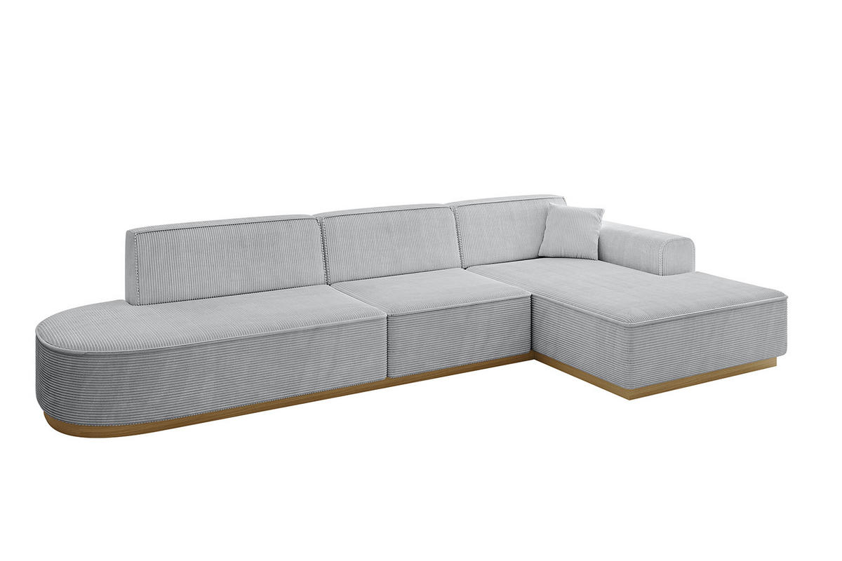 ECKSOFA Ottomane Rechts IREA-L2-v2 - 327x165x80 cm Grau - Grau, Holzwerkstoff/Textil (327/165cm) - ALTDECOR