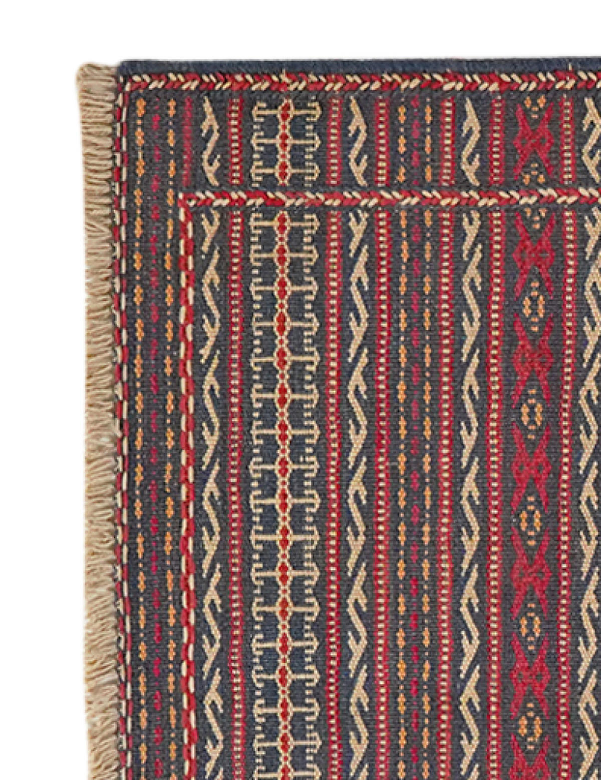 HANDWEBTEPPICH Kelim Kordi Mehrfarbig 91/62 cm Schurwolle - Multicolor, Textil (62/91cm) - Looma