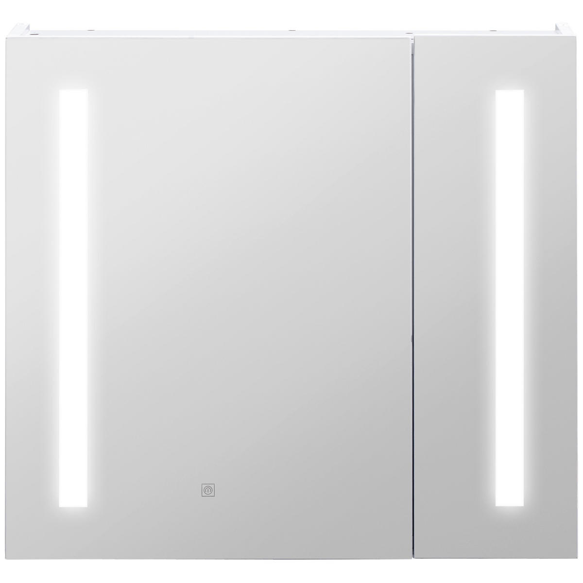 SPIEGELSCHRANK Weiß 70/15/65 cm LED-Beleuchtung - Weiß, Holzwerkstoff (70/65/15cm) - PANGIVO