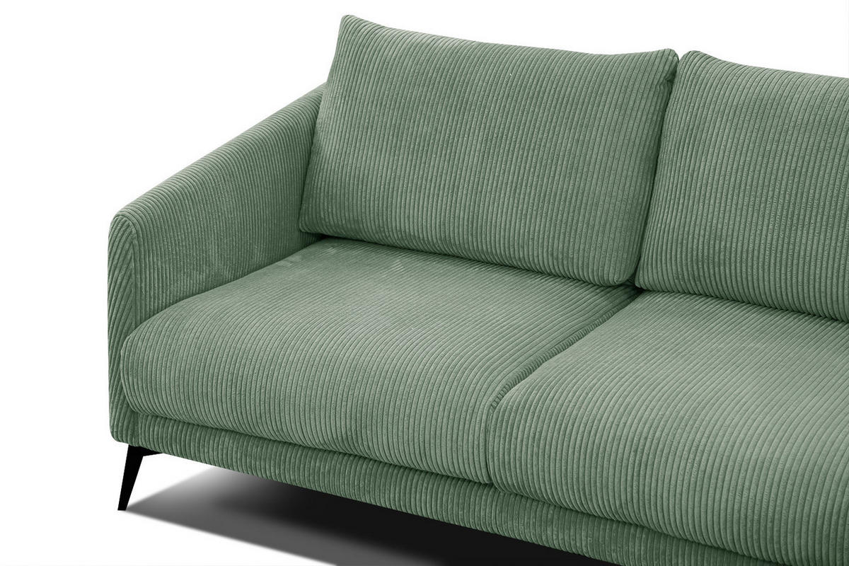 SOFA VILT 2,5-Sitzer, mintgrün - Schwarz/Mintgrün, Holzwerkstoff/Kunststoff (202/89/94cm) - Courtois Laville