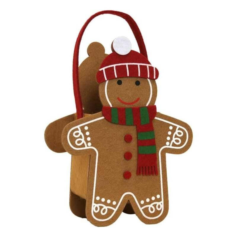 UNIQUE Living - Geschenktüte Weihnachten - 16,5x9x23cm - Mehrfarbig - Multicolor, Textil (16cm) - Unique Living