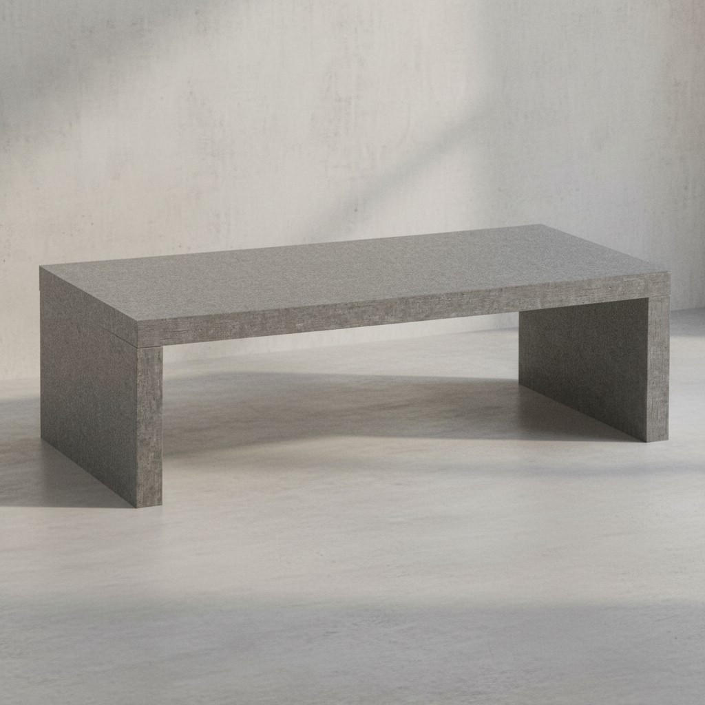COUCHTISCH in Beton-Optik, zeitloses Design, rechteckig, schlicht, Grau 110x55x35 cm - Grau, Holzwerkstoff (55/110/35cm) - KADIMA DESIGN