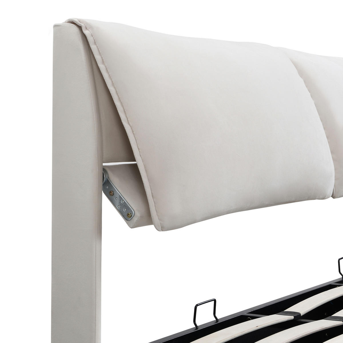 POLSTERBETT 180/200 cm Beige aus Samt mit Bettkasten - Beige, Textil (180/200cm) - OKMYHOME